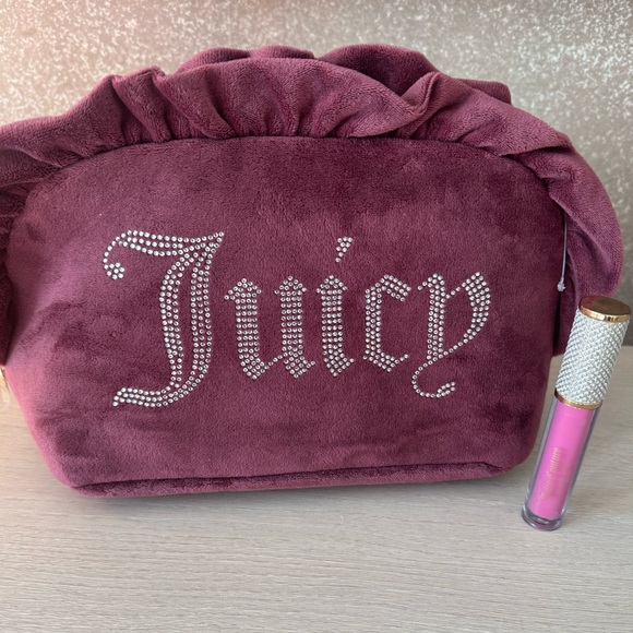 Juicy Couture Plum Velvet Cosmetic Bag + Juicy Berry Lip Gloss - Picture 5 of 5